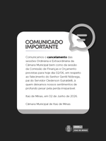 COMUNICADO DE CANCELAMENTO