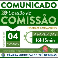 COMUNICADO DE REUNIÃO DE COMISSÕES