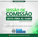 COMUNICADO DE SESSÃO DE COMISSÃO 