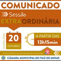 COMUNICADO DE SESSÃO EXTRAORDINÁRIA