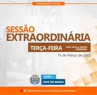 COMUNICADO DE SESSÃO EXTRAORDINÁRIA 