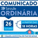 COMUNICADO DE SESSÃO ORDINÁRIA COMUNICADO DE SESSÃO ORDINÁRIA