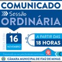 COMUNICADO DE SESSÃO ORDINÁRIA COMUNICADO DE SESSÃO ORDINÁRIA