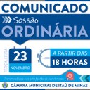 COMUNICADO DE SESSÃO ORDINÁRIA COMUNICADO DE SESSÃO ORDINÁRIA