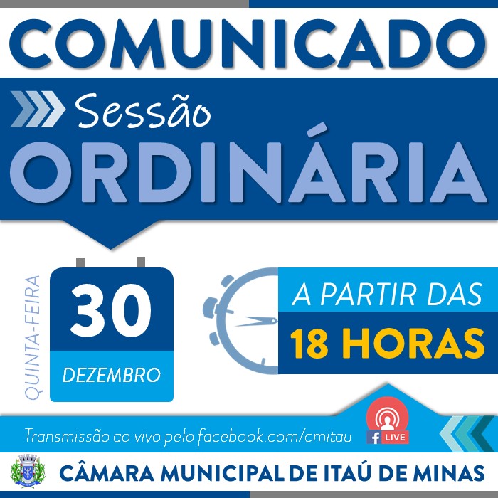 COMUNICADO DE SESSÃO ORDINÁRIA