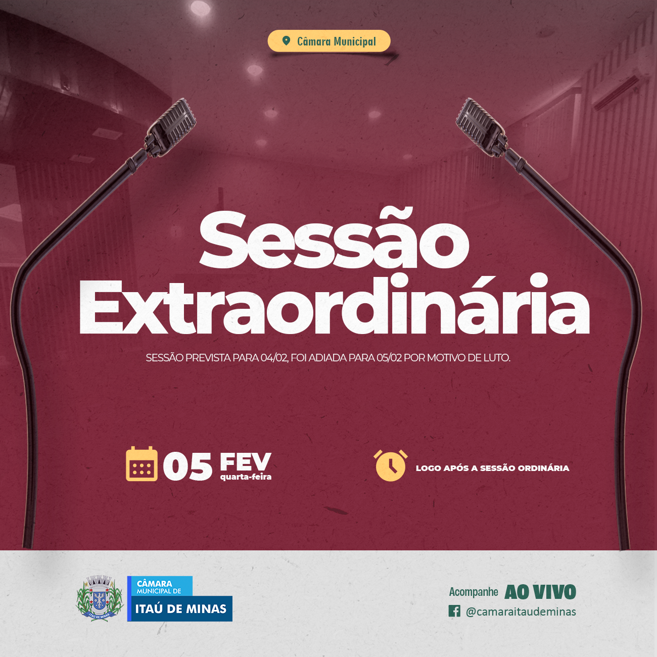 COMUNICADO - SESSÃO EXTRAORDINÁRIA
