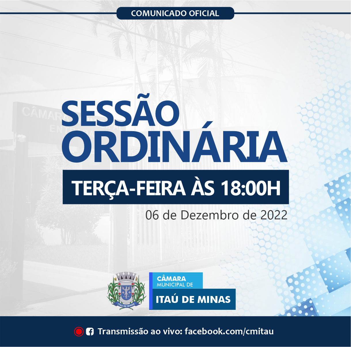COMUNICADO DE SESSÃO ORDINÁRIA