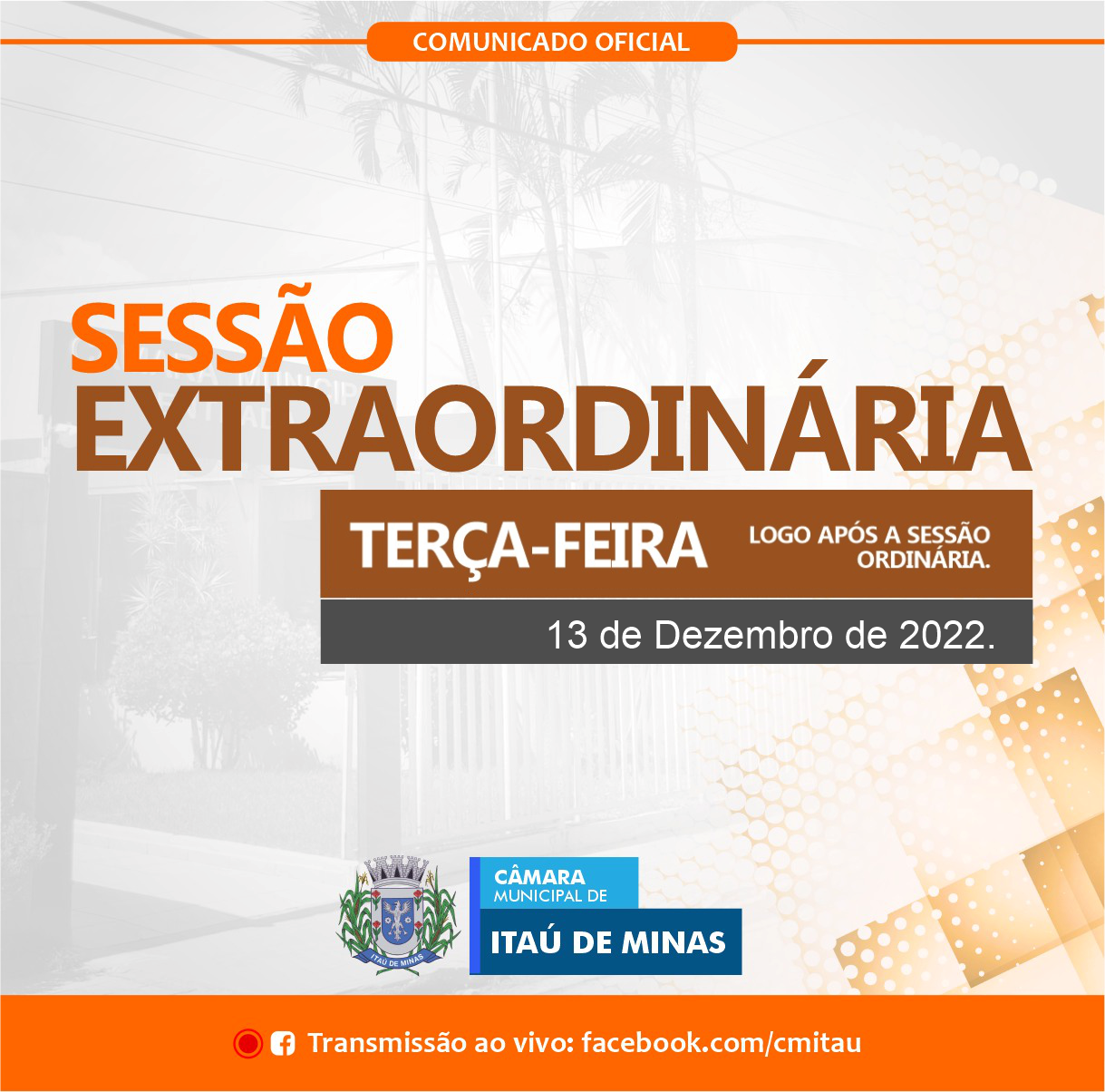 COMUNICADO DE SESSÃO EXTRAORDINÁRIA