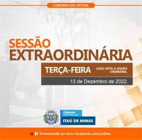 COMUNICADO DE SESSÃO EXTRAORDINÁRIA