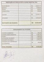 Representantes do Hospital Itaú prestam contam da Festa Julina realizada em prol do hospital.