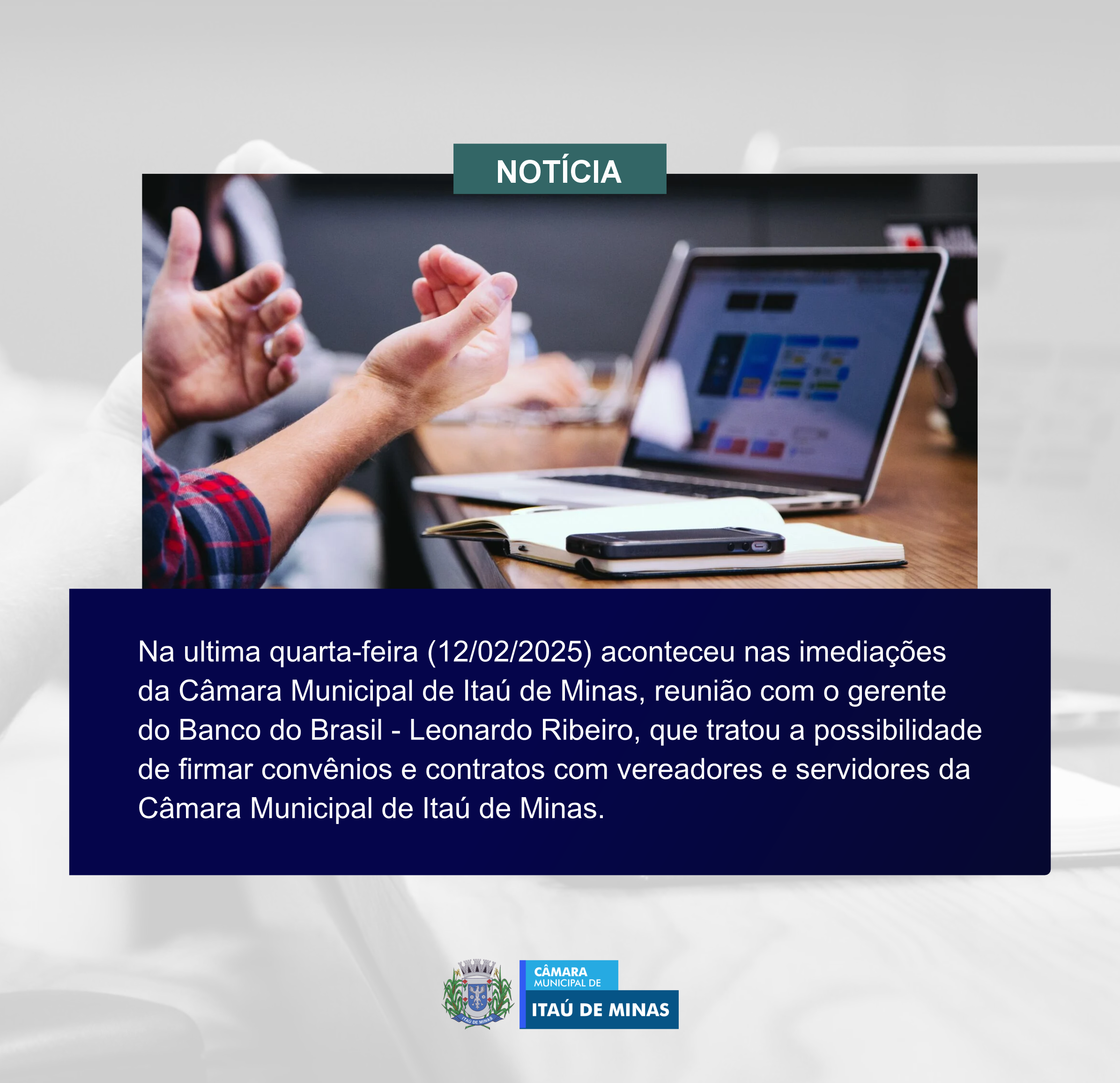 Reunião com o gerente do Banco do Brasil 